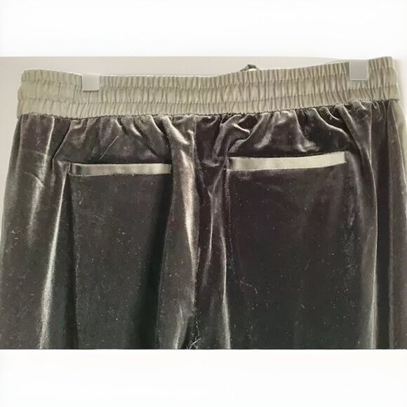 Belle Vere Women’s Medium Black Velour Satin Lounge Joggers Elastic Waist - Picture 7 of 11